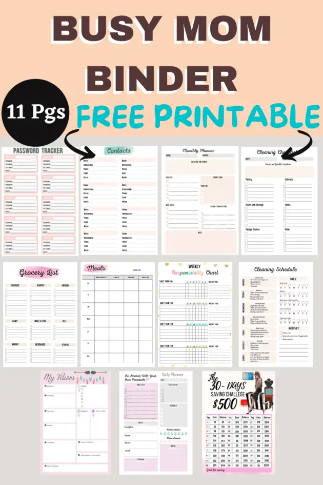 11 Free Mom Organization Printables - For Busy Moms To Work Smarter ...